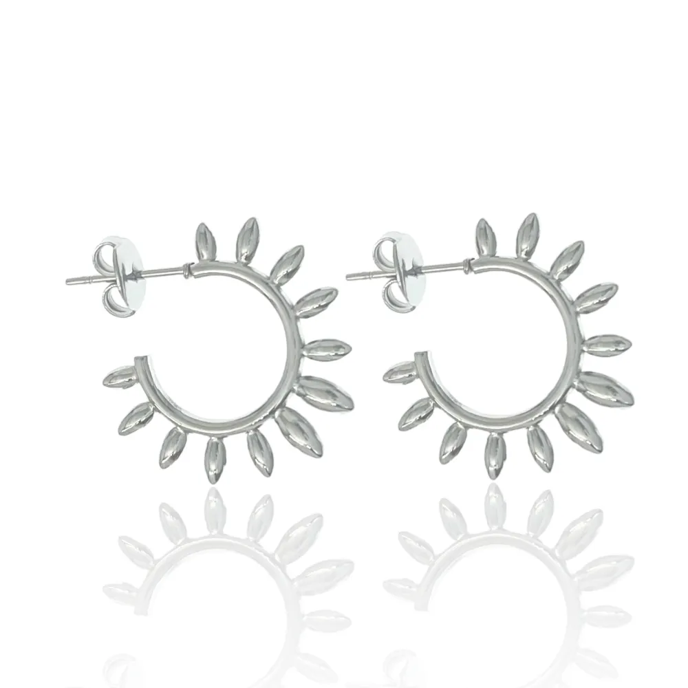 Cerchio Lavorato-Orecchini a Cerchio in Acciaio - OAP-103-AA3353E