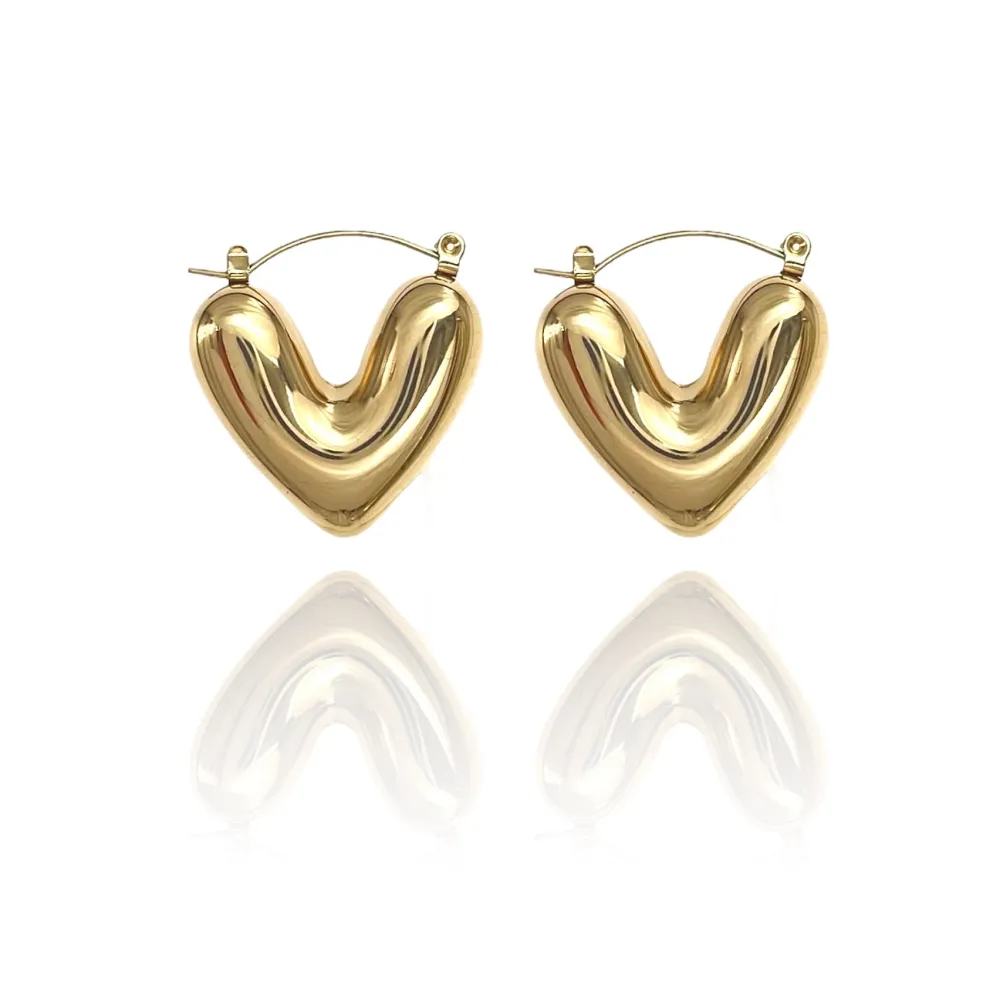 Cerchio Vuoto Cuore-Orecchini in Acciaio - OAP-103-AA3800E