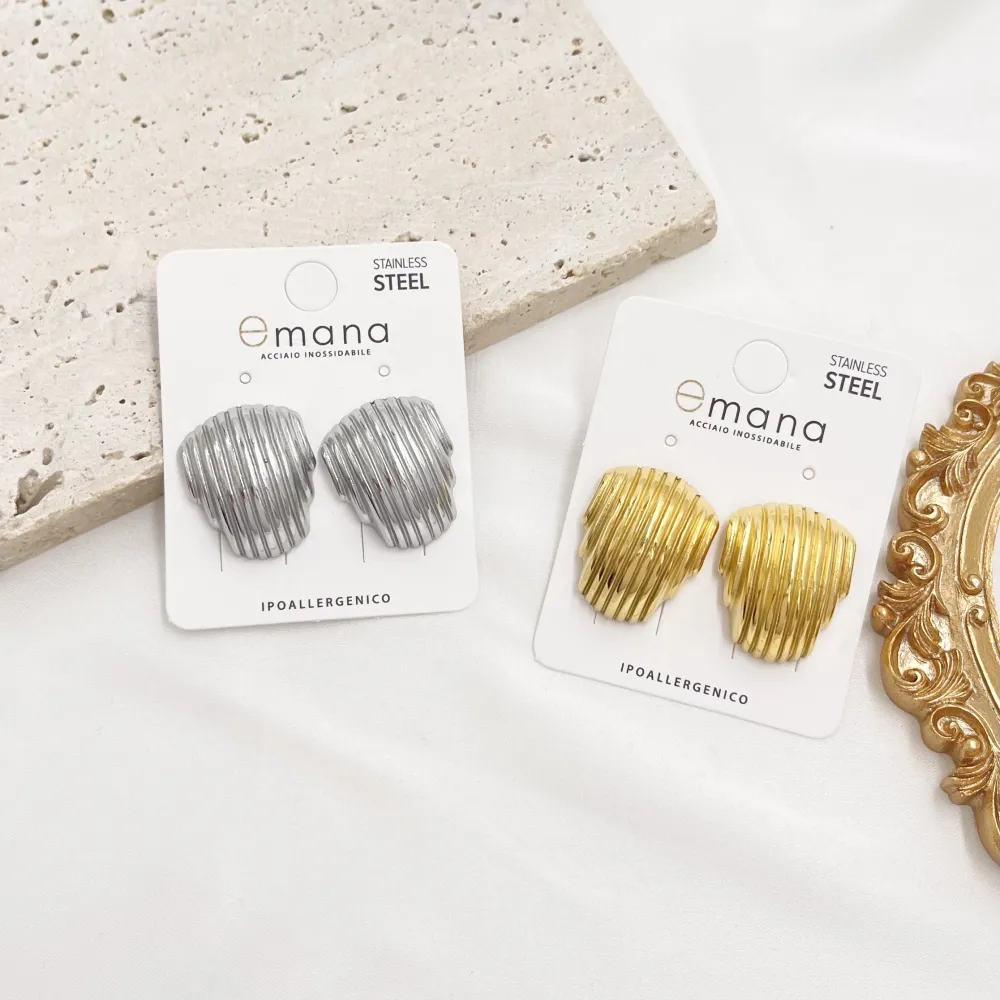 Conchiglia-Orecchini in Acciaio - OAP-103-AA3892E
