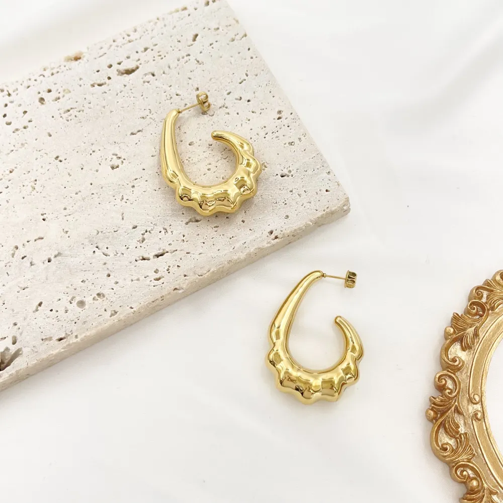 Cerchio Bombato -Orecchini in Acciaio - OAP-103-AA4107E