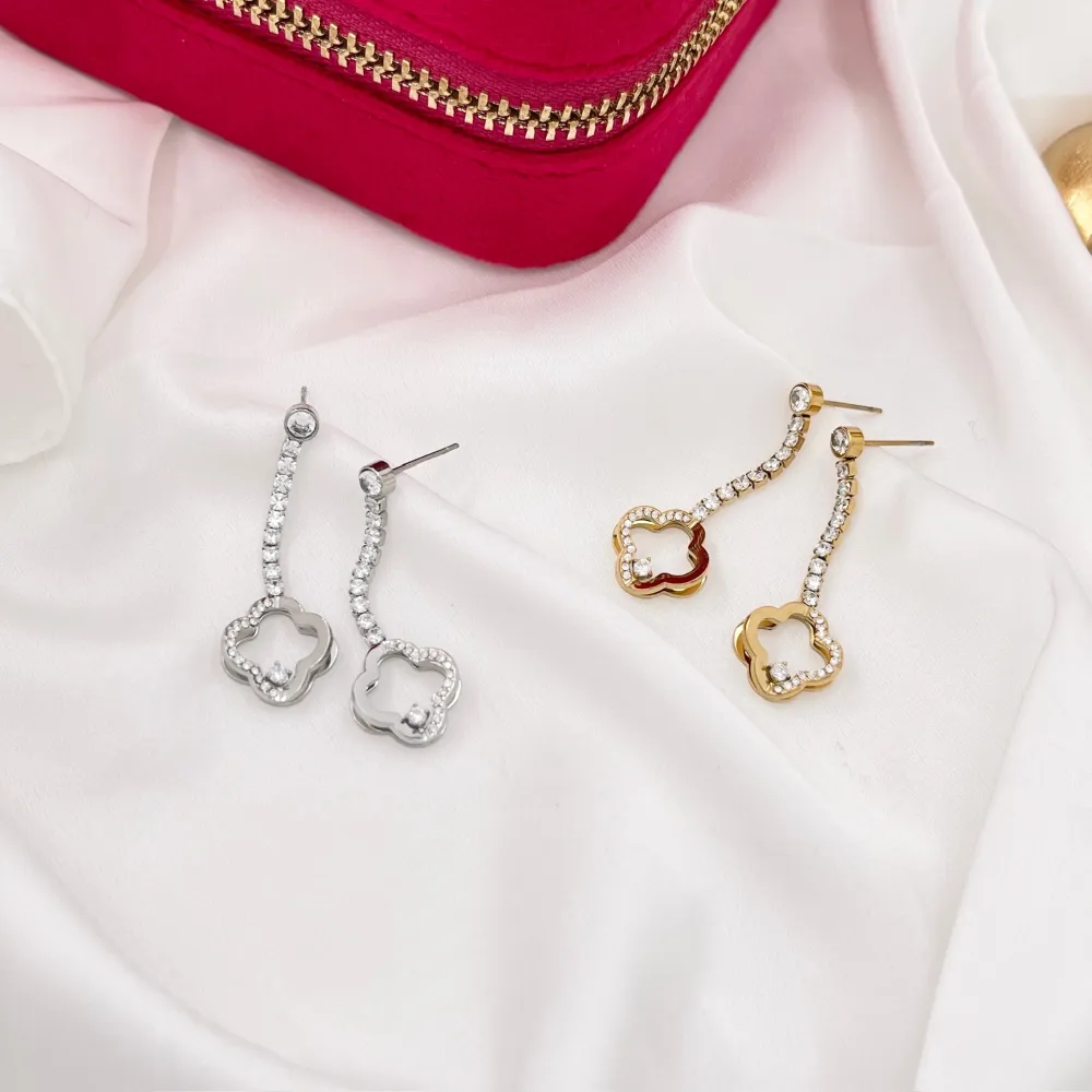 Tennis con Fiore-Orecchini in Acciaio - OAP-103-AA4197E