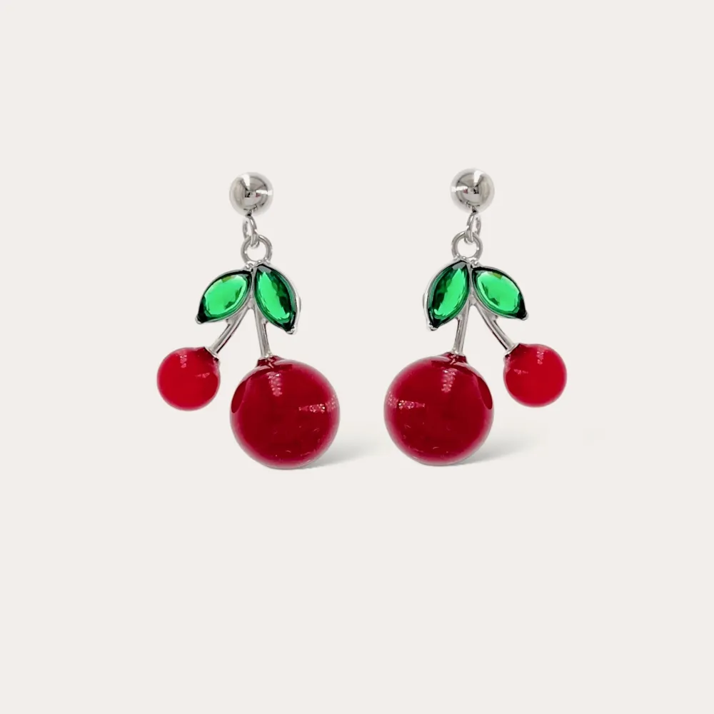 Ciliegia-Orecchini in Acciaio - OAP-103-AA5034E