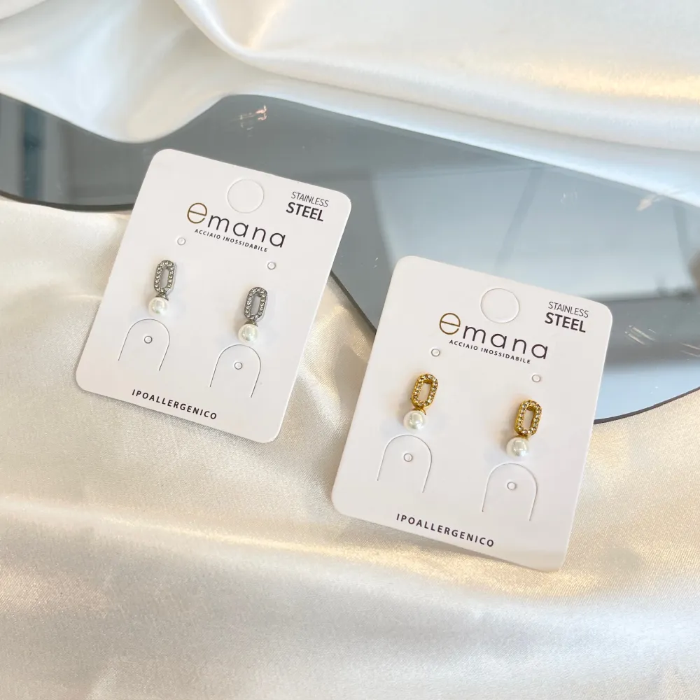 Ovale Perla -Orecchini in Acciaio - OAP-103-AA5042E