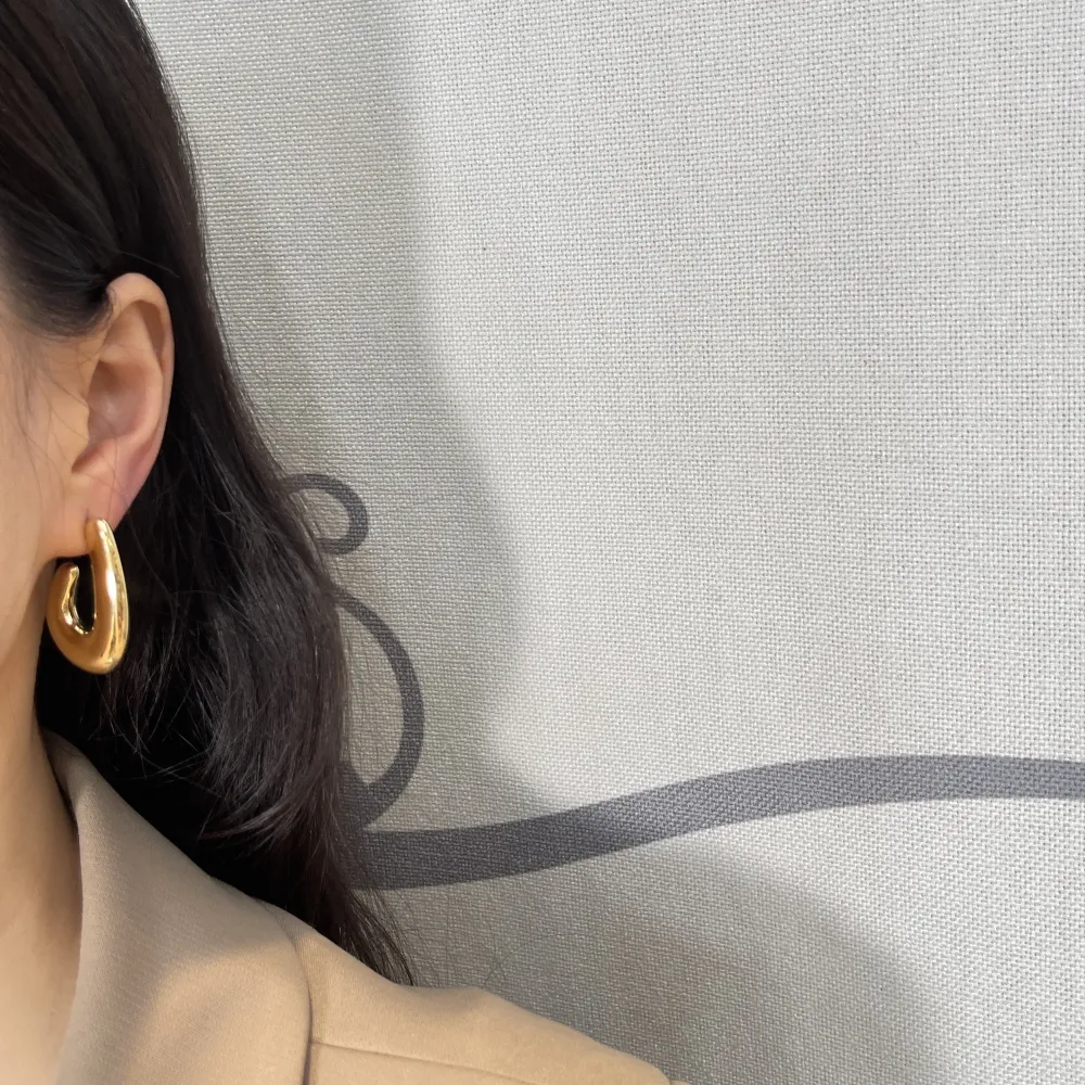 Cerchio Goccia-Orecchini in Acciaio - OAP-103-AA5557E