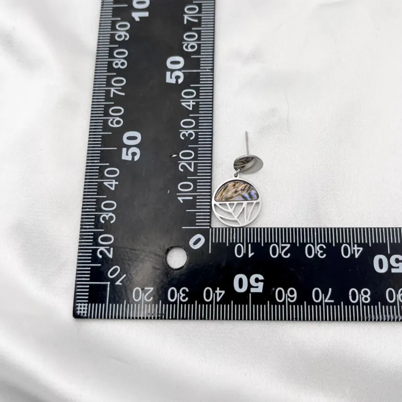 Tondo Madreperla 3133 - Orecchini Pendenti in Acciaio - OAP-104-52