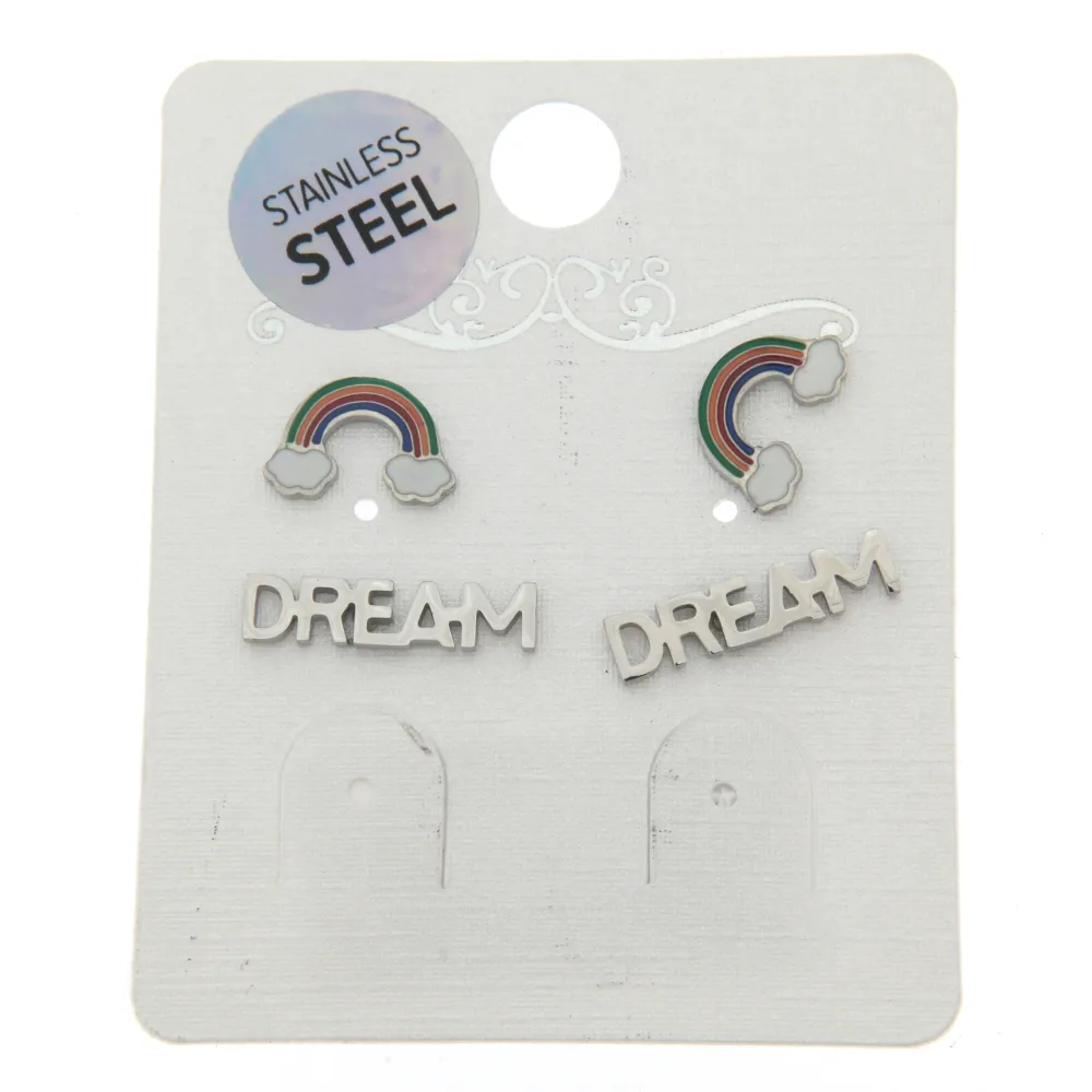 Arcobaleno Dream 3268 - Orecchini Bis a lobo in Acciaio - OAP3268-Arcobaleno Dream- Orecchini Bis a lobo in Acciaio