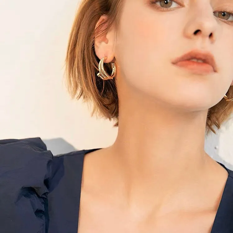 Cerchio Chiodo-Orecchini in Acciaio - OAP-413-1009