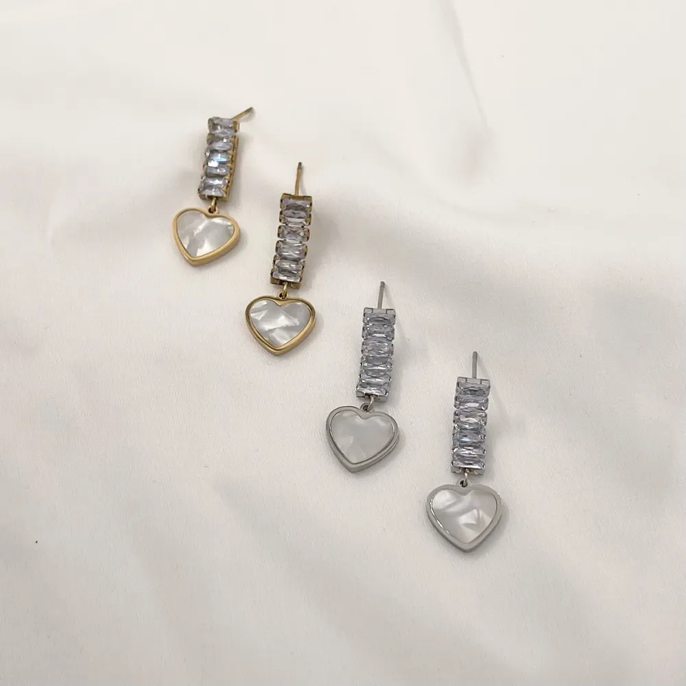 Tennis Cuore-Orecchini in Acciaio - OAP-413-1392