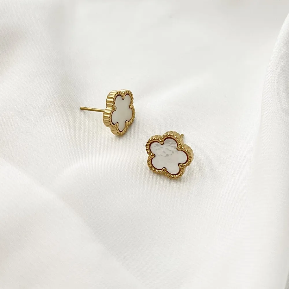 Fiore-Orecchini a Lobo in Acciaio - OAP-413-2154 O