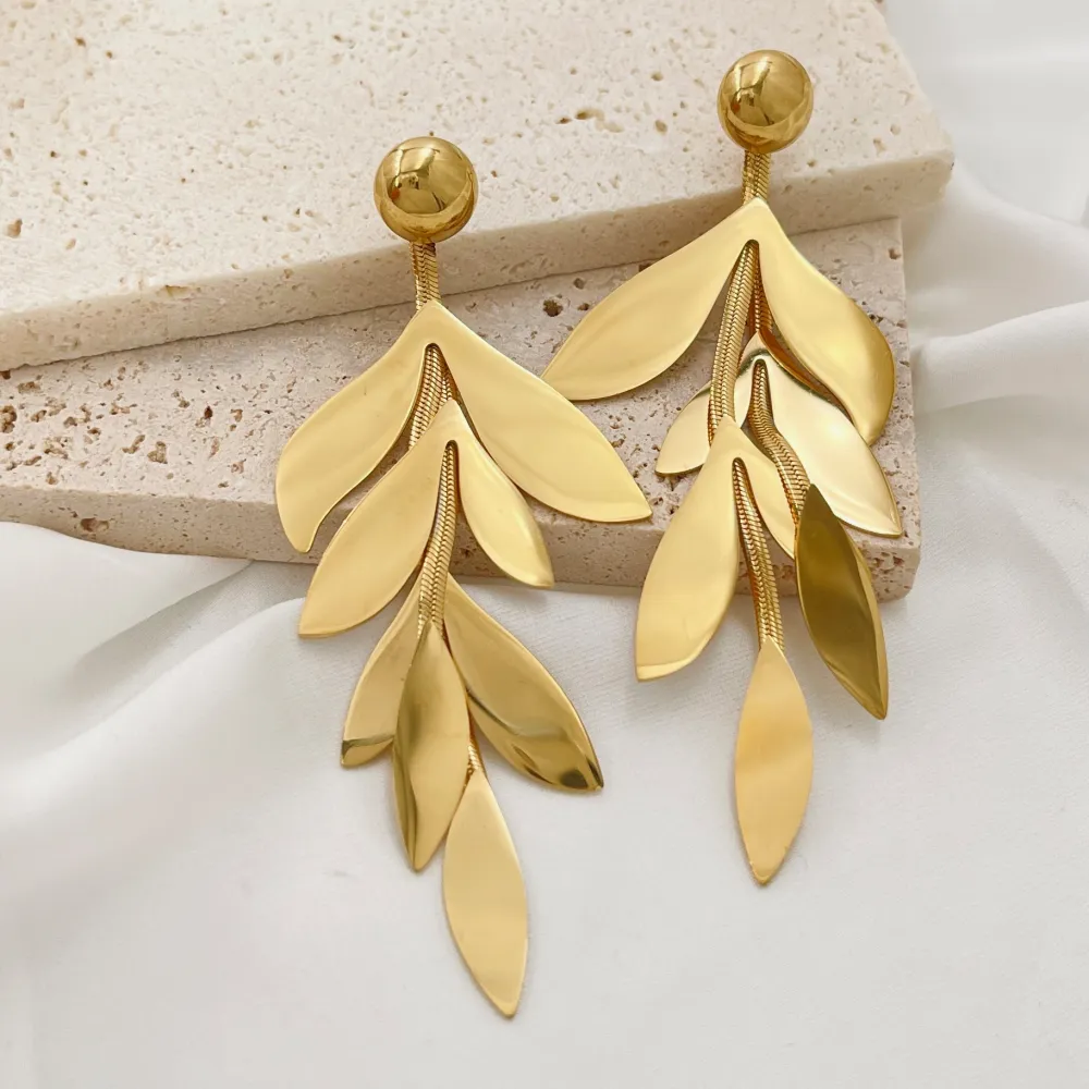 Foglia -Orecchini in Acciaio - OAP-413-2408-2