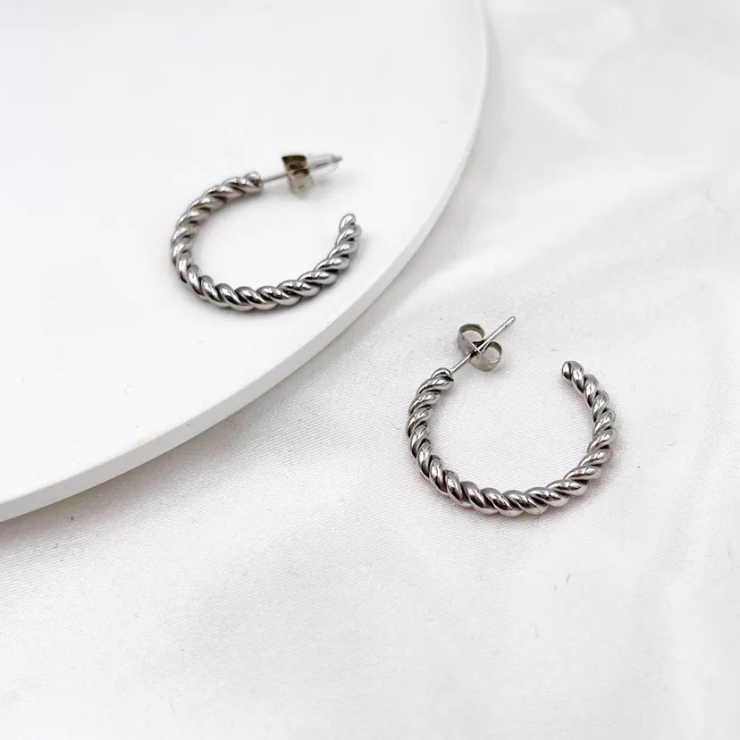 Perline 25mm -Orecchini a Cerchio in Acciaio - OAP413-787