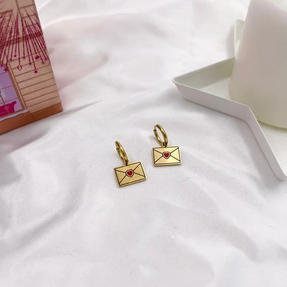 Posta Smaltato-Orecchini in Acciaio - OAP413-804