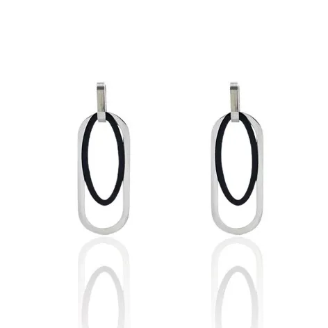 Doppio Ovale-Orecchini in Acciaio - OAP-413-937