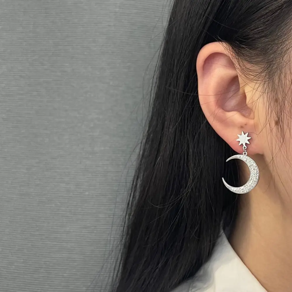 Stella Luna-Orecchini in Acciaio - OAP-413-959