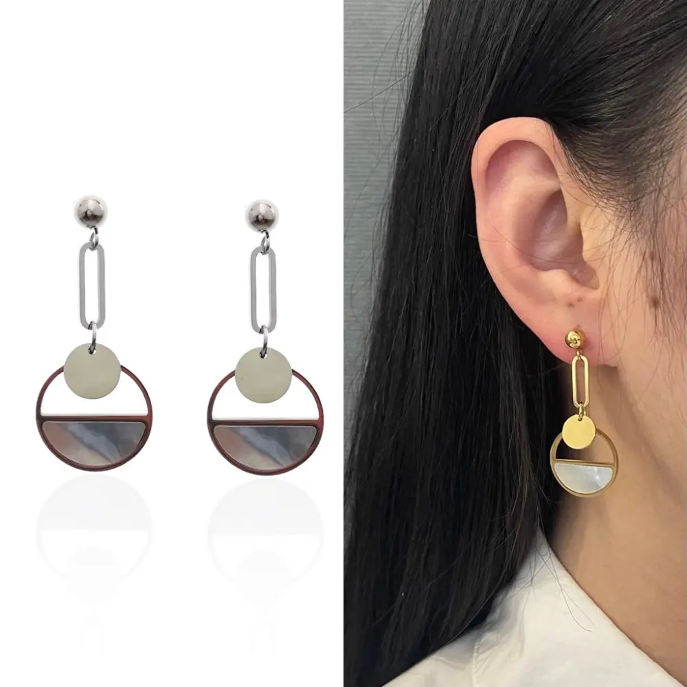 Cerchio Pendente-Orecchini in Acciaio - OAP-413-963A