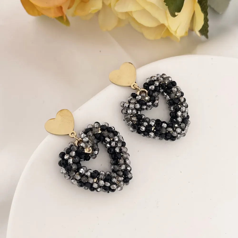 Cuore Vuoto-Orecchini in Acciaio - OAP-428-14