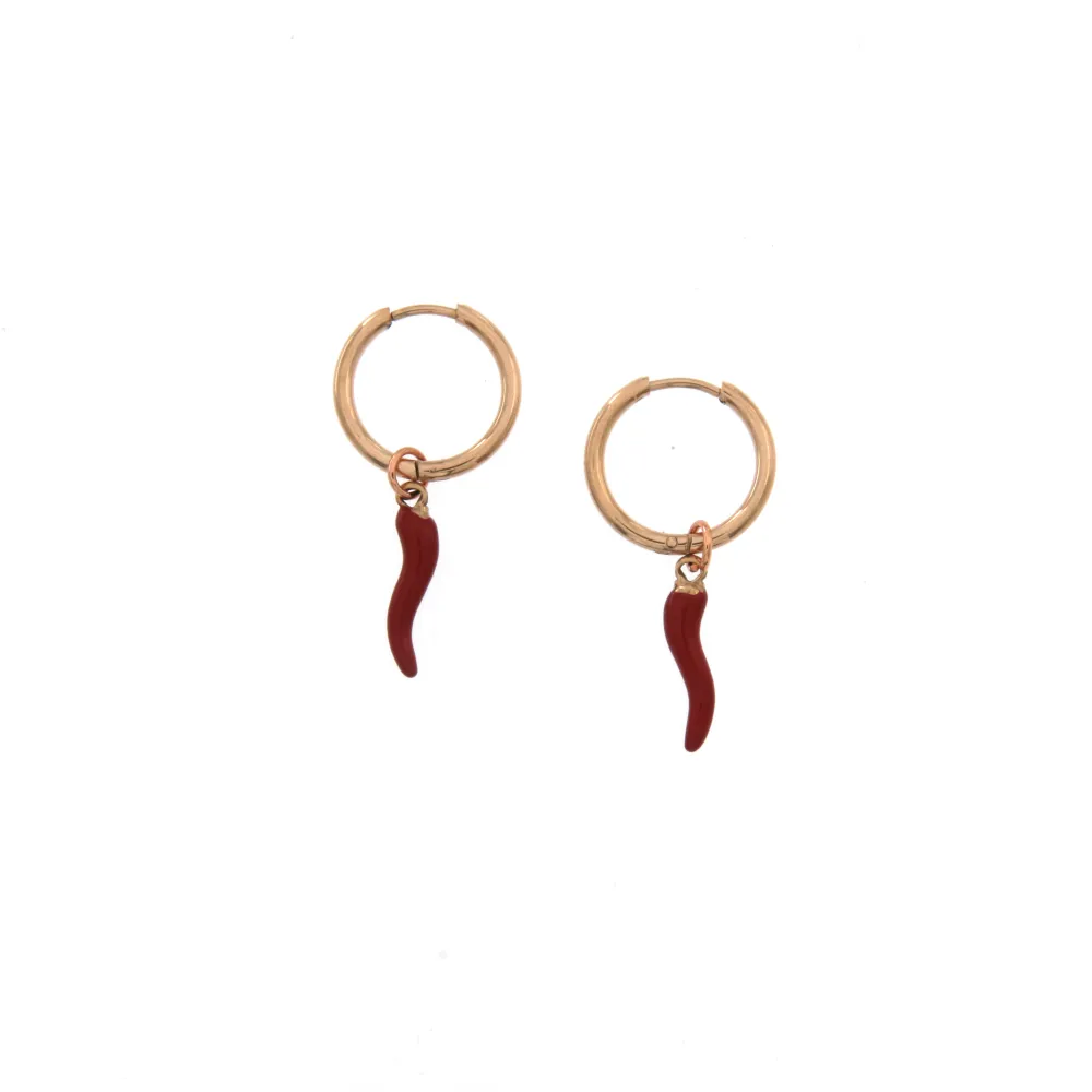 OAP-5978-Cornino-Orecchini in Acciaio - OAP-450-293