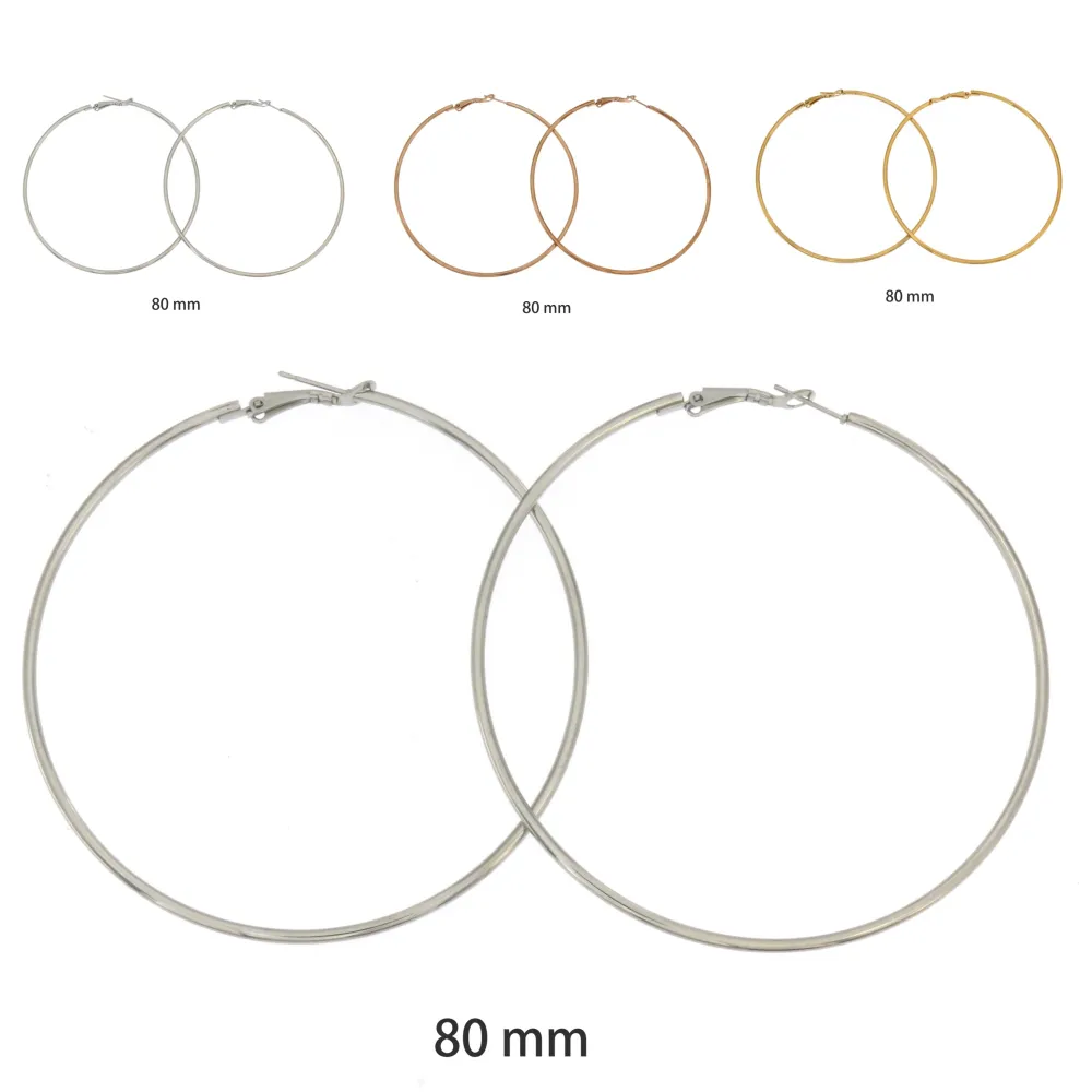 Cerchio 80mm -Orecchini acciaio - OAP-450-319 80mm