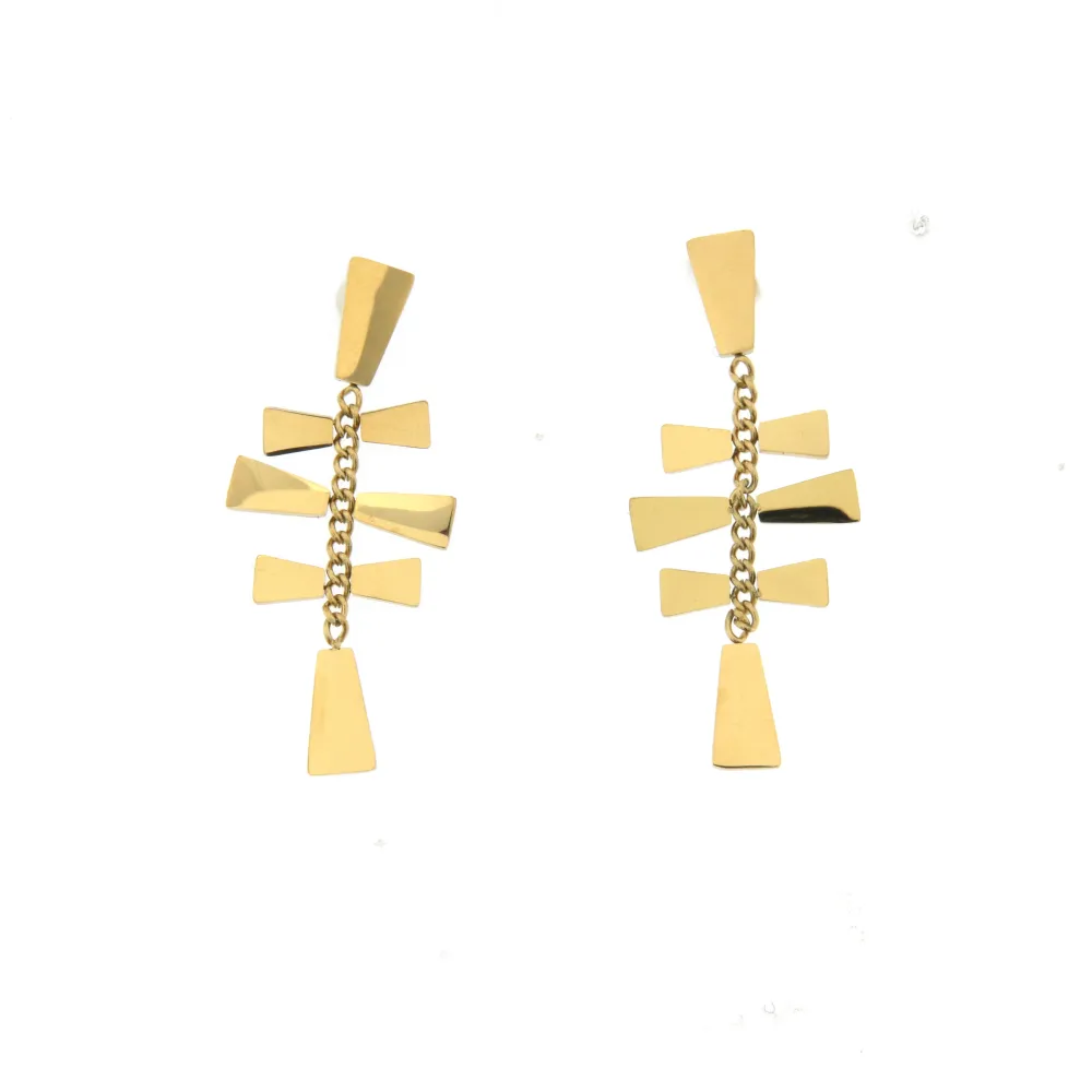 OAP6437-Foglia-Orecchini Pendenti in Acciaio - OAP6437-Foglia-Orecchini Pendenti in Acciaio