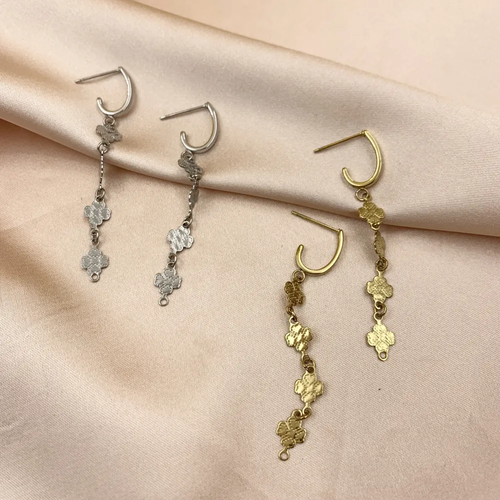 OAP6810-Quadrifoglio Pendente- Orecchini in Acciaio - OAP6810-Quadrifoglio Pendente- Orecchini in Acciaio