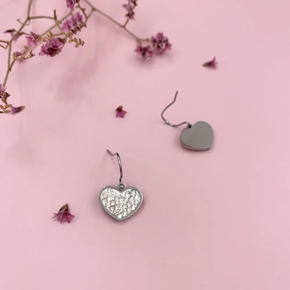 OAP6844-Cuore Strass- Orecchini in Acciaio - OAP6844-Cuore Strass- Orecchini in Acciaio