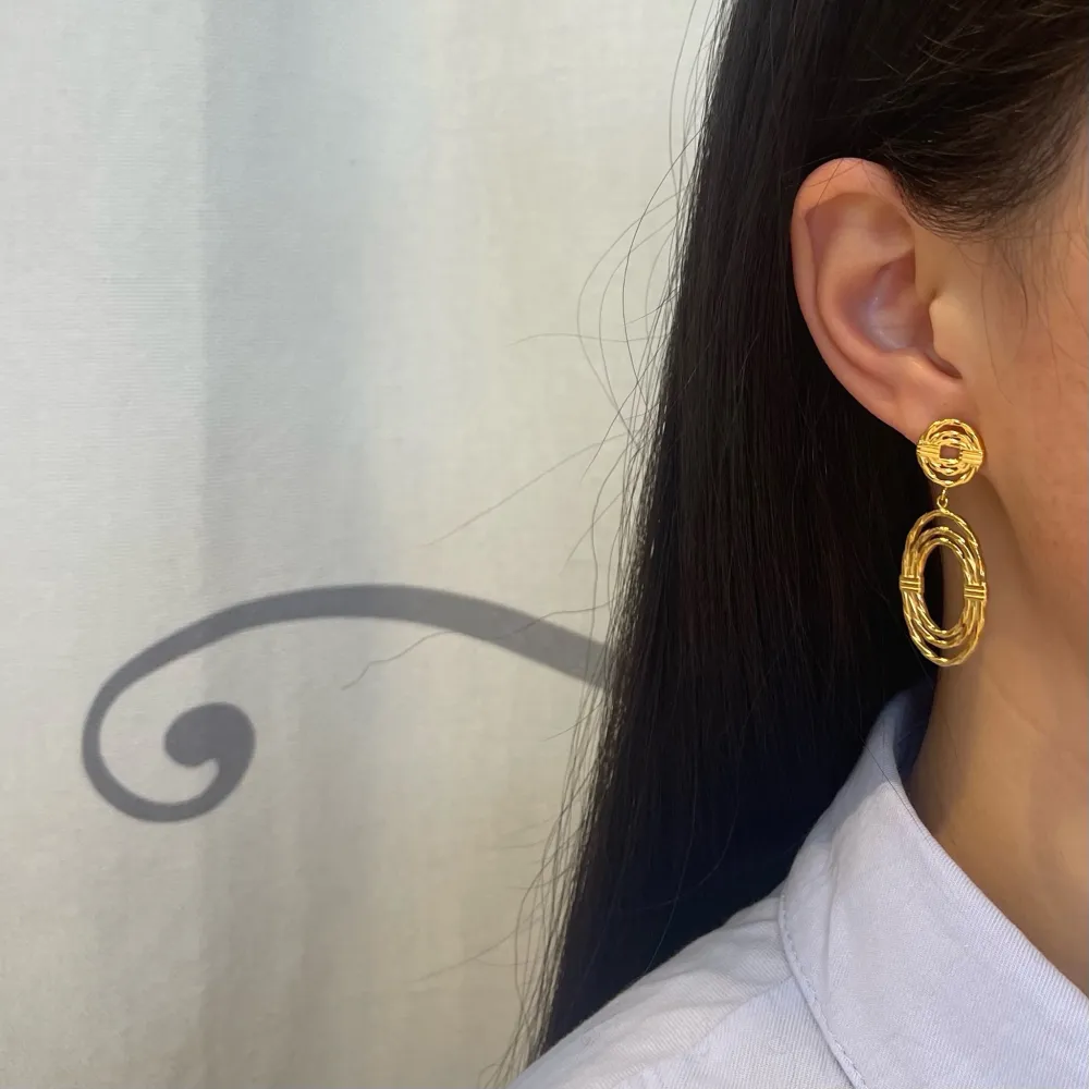 Cerchio Ovale-Orecchini in Acciaio - OAP-729-26