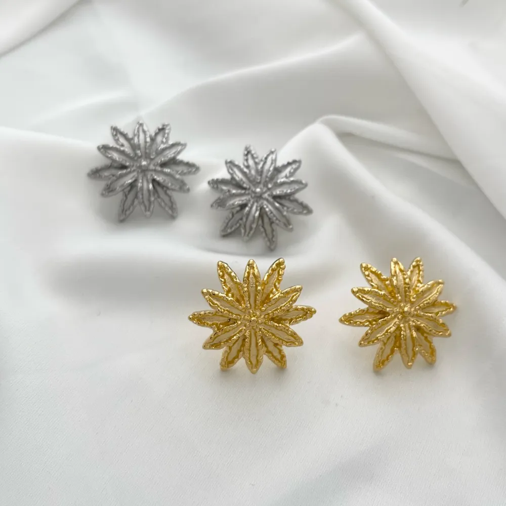 Fiore-Orecchini in Acciaio - OAP-729-28