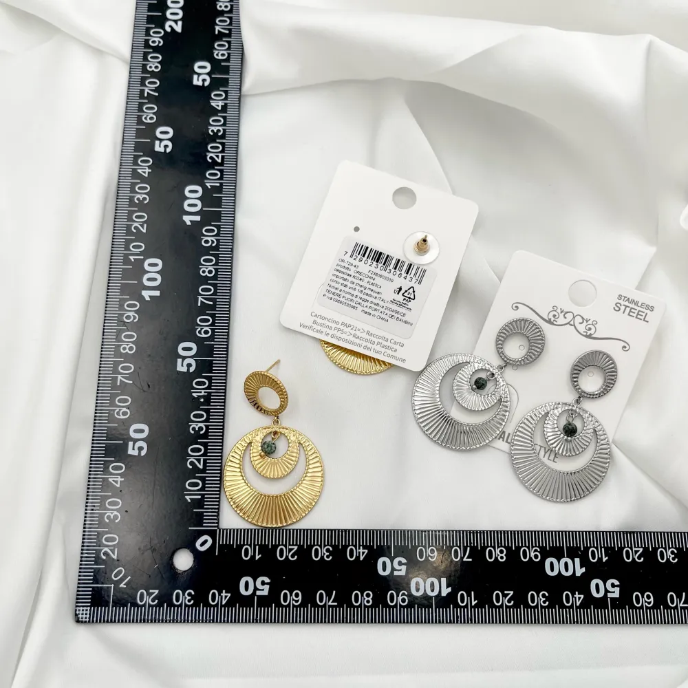 Tondo con Cerchio-Orecchini in Acciaio - OAP-729-43