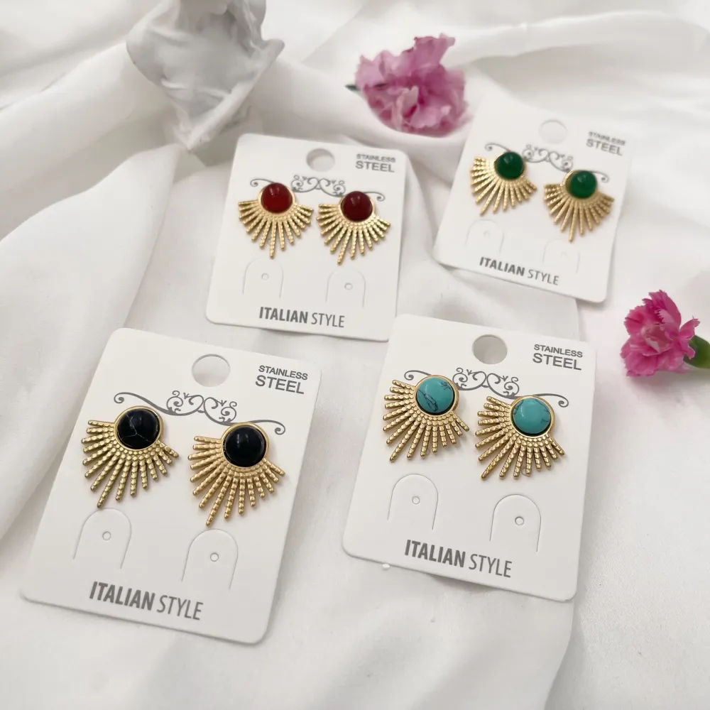 Pietra Colorato-Orecchini in Acciaio - OAP-729-46