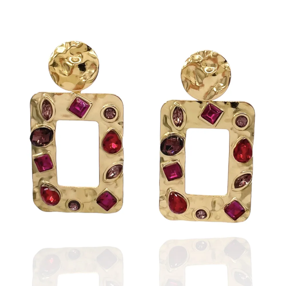 Rettangoloare-Orecchini in Acciaio - OAP-732-114