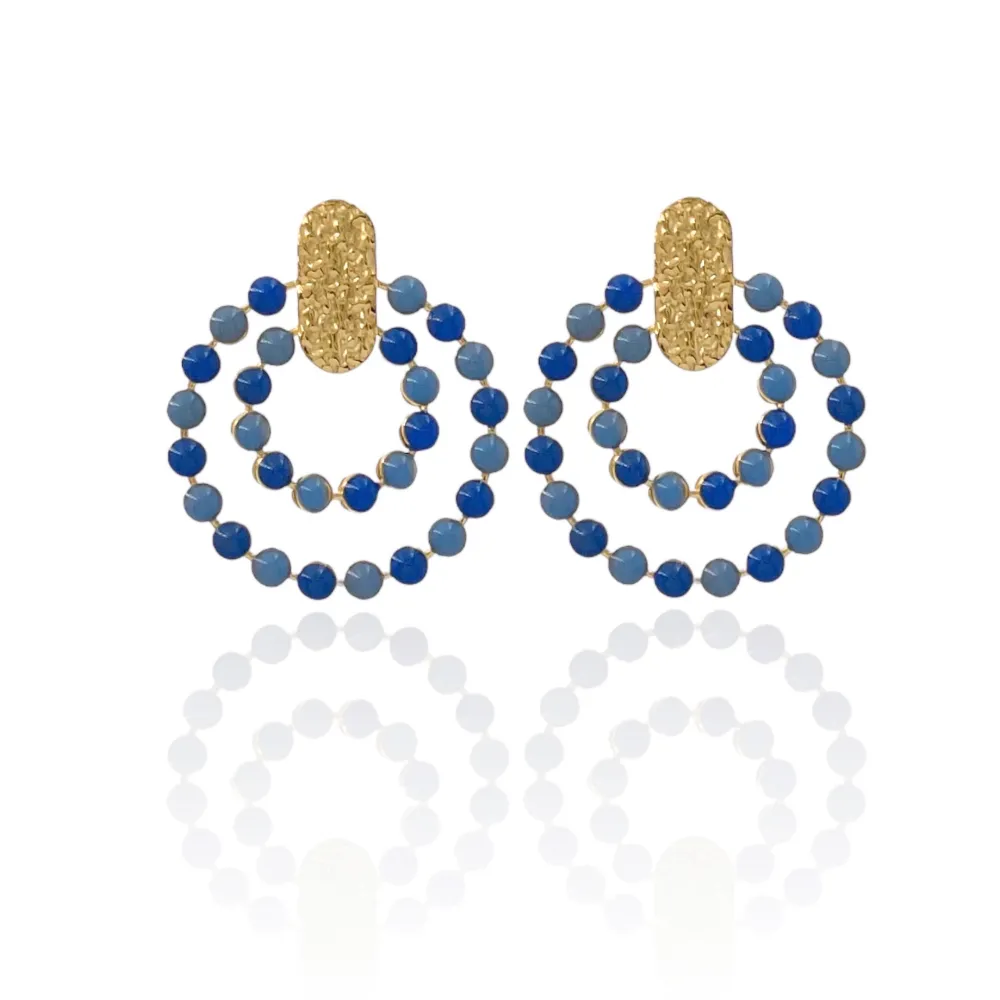 Doppio Cerchio-Orecchini in Acciaio - OAP-732-21