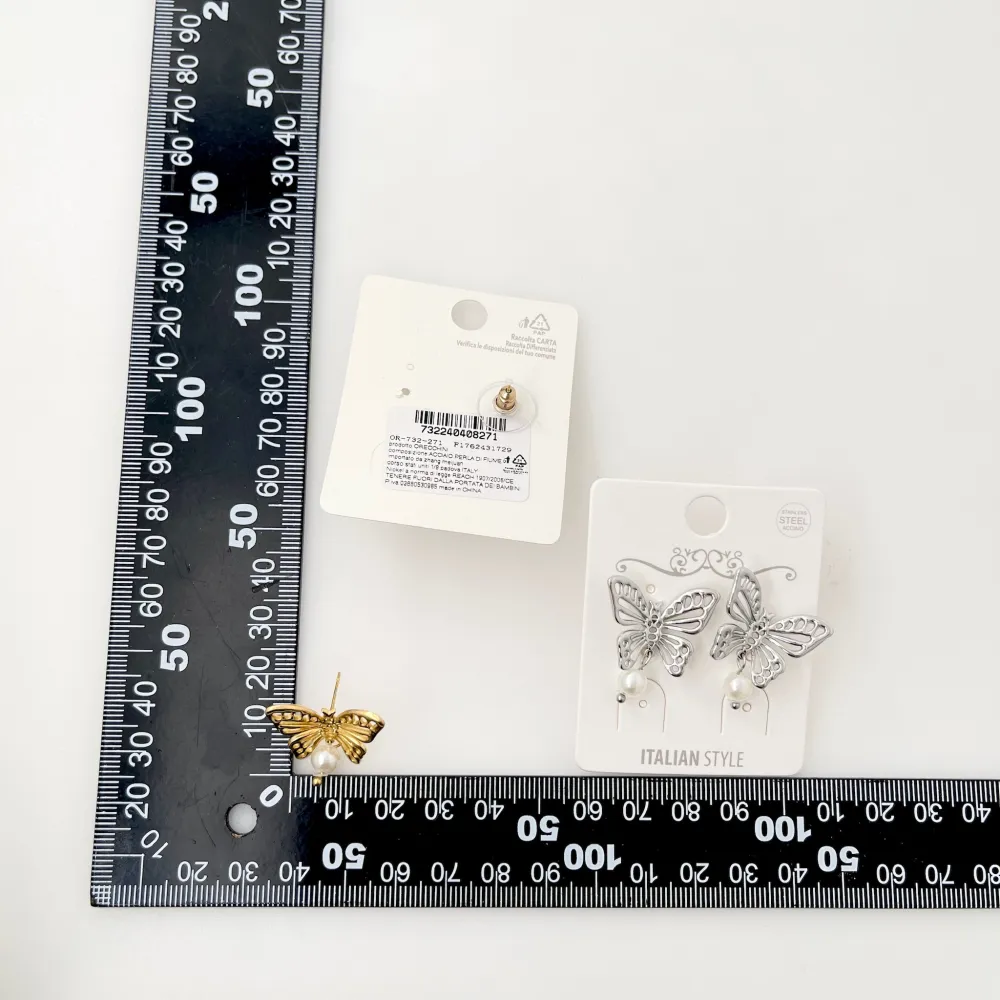 Farfalla con Perla-Orecchini in Acciaio - OAP-732-271