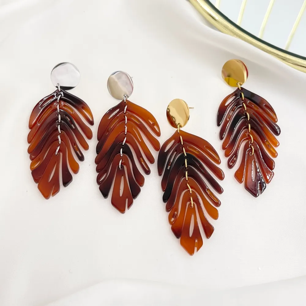 Foglia -Orecchini in Acciaio - OAP-759-58