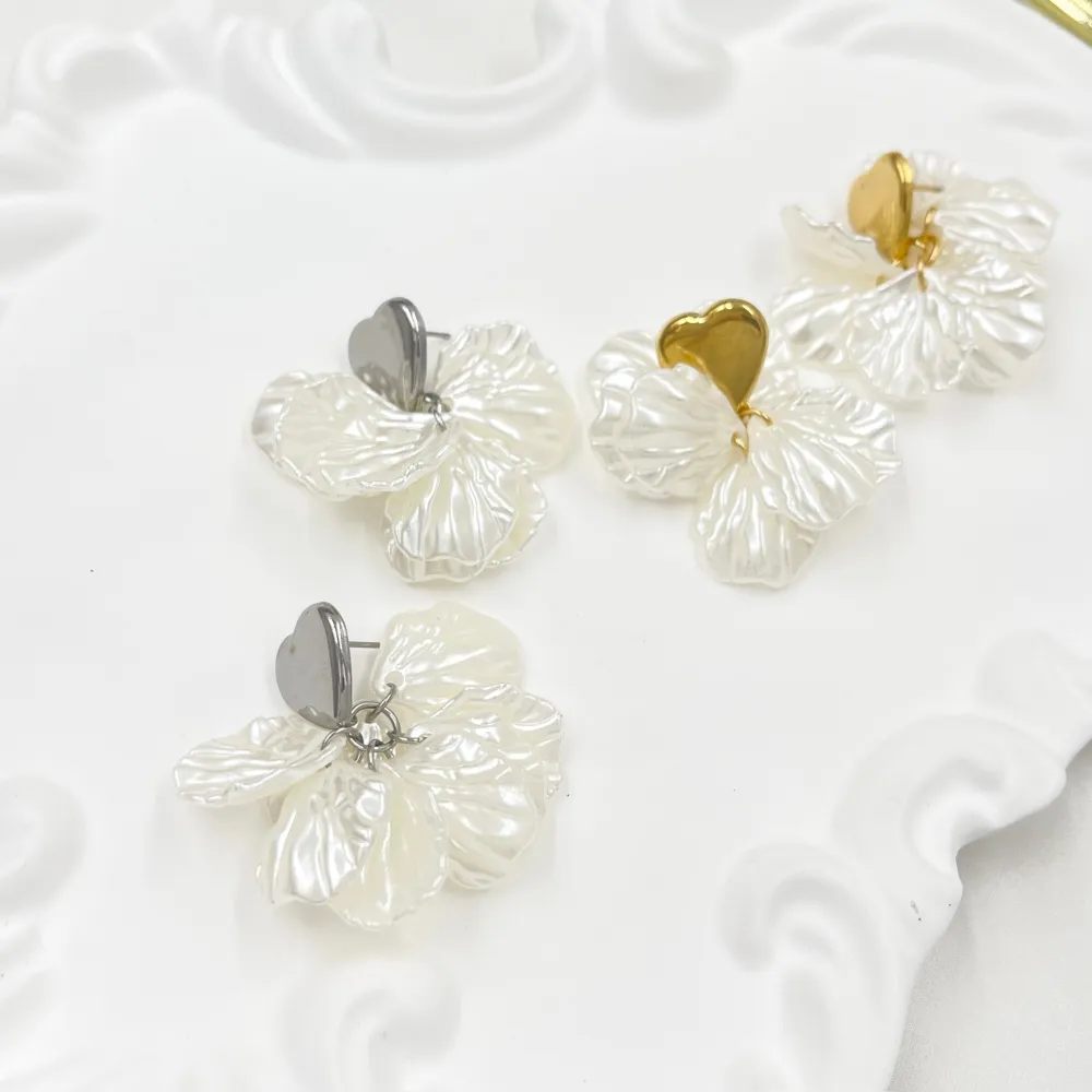 Cuore Petali-Orecchini in Acciaio - OAP-760-09