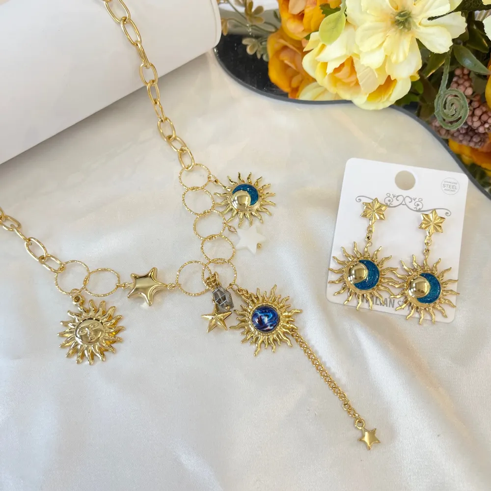 Sole Luna  -Orecchini in Acciaio - OAP-783-38