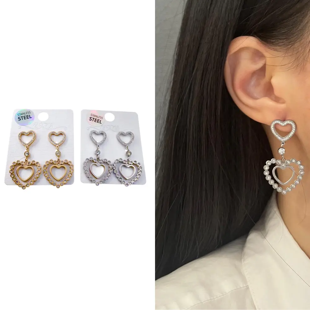 OAS-Cuore 5104 - Orecchini pendenti in Acciaio - OAS-Cuore 5104 - Orecchini pendenti in Acciaio