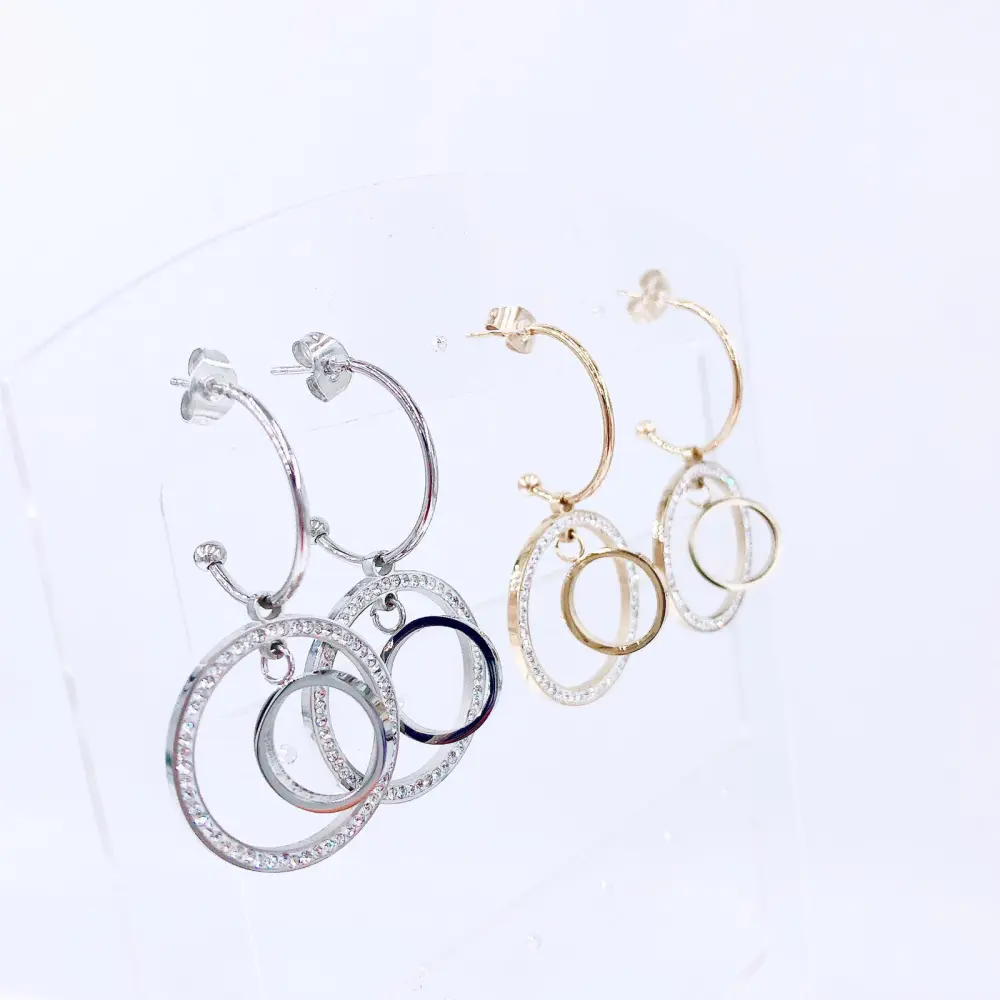 OAS-Doppio Cerchio  5063 - Orecchini in Acciaio - OAS-Doppio Cerchio  5063 - Orecchini in Acciaio