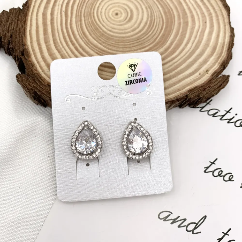 Goccia- Orecchini a Clip con Zirconia - OMK-506-112