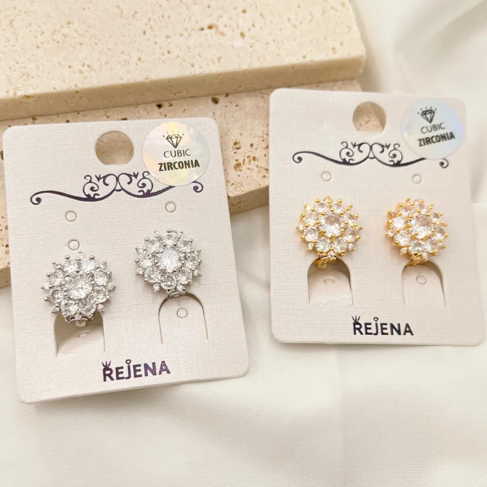 Fiore-Orecchini a Clip con Zirconia - OMK-506-SD24