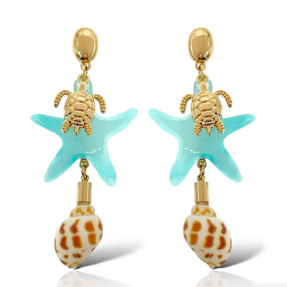 Stella Marina conchiglia-Orecchini Moda - OMM-10493