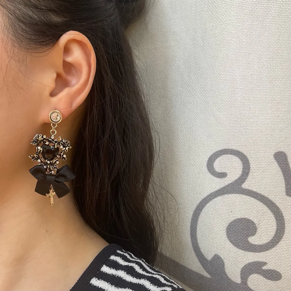 Cuore Croce e Angelo-Orecchini Moda - OMM-520-60