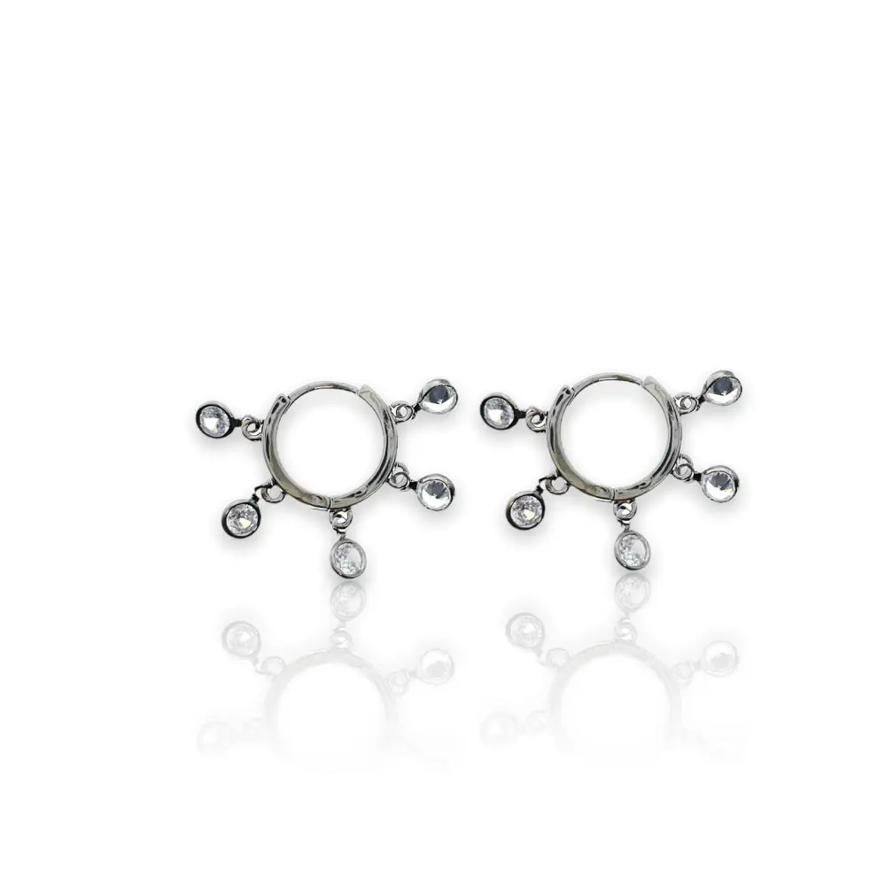 Cerchio con Punto Luce-Orecchini con Zirconia - OMZ-109-23