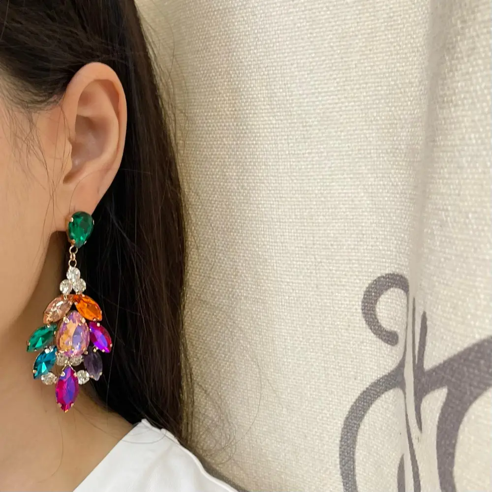 Chandelier-Orecchini con Pietre Colorate - OMZ-159-19680