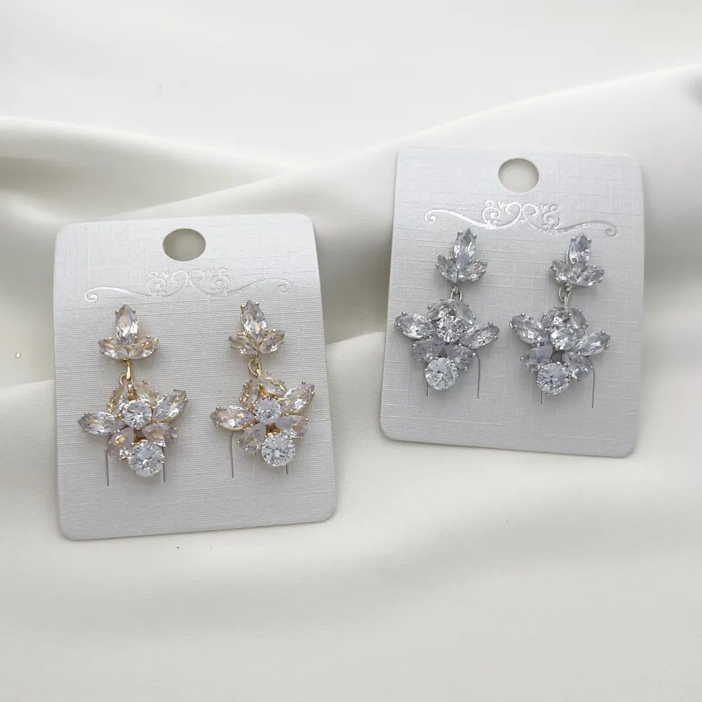 Fiore Pendente-Orecchini con Zirconia - OMZ-416-L18