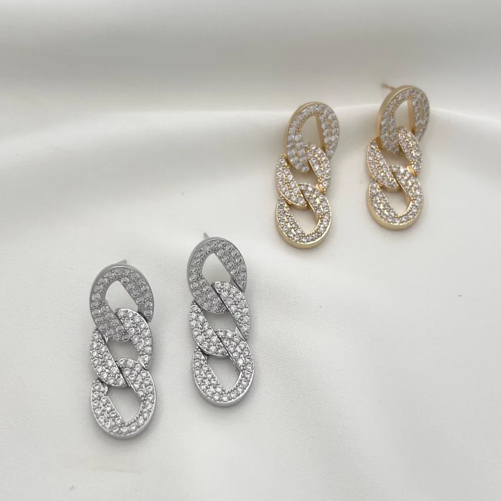 Catena Groumette con Zirconia-Orecchini con Zirconia - OMZ-506-247