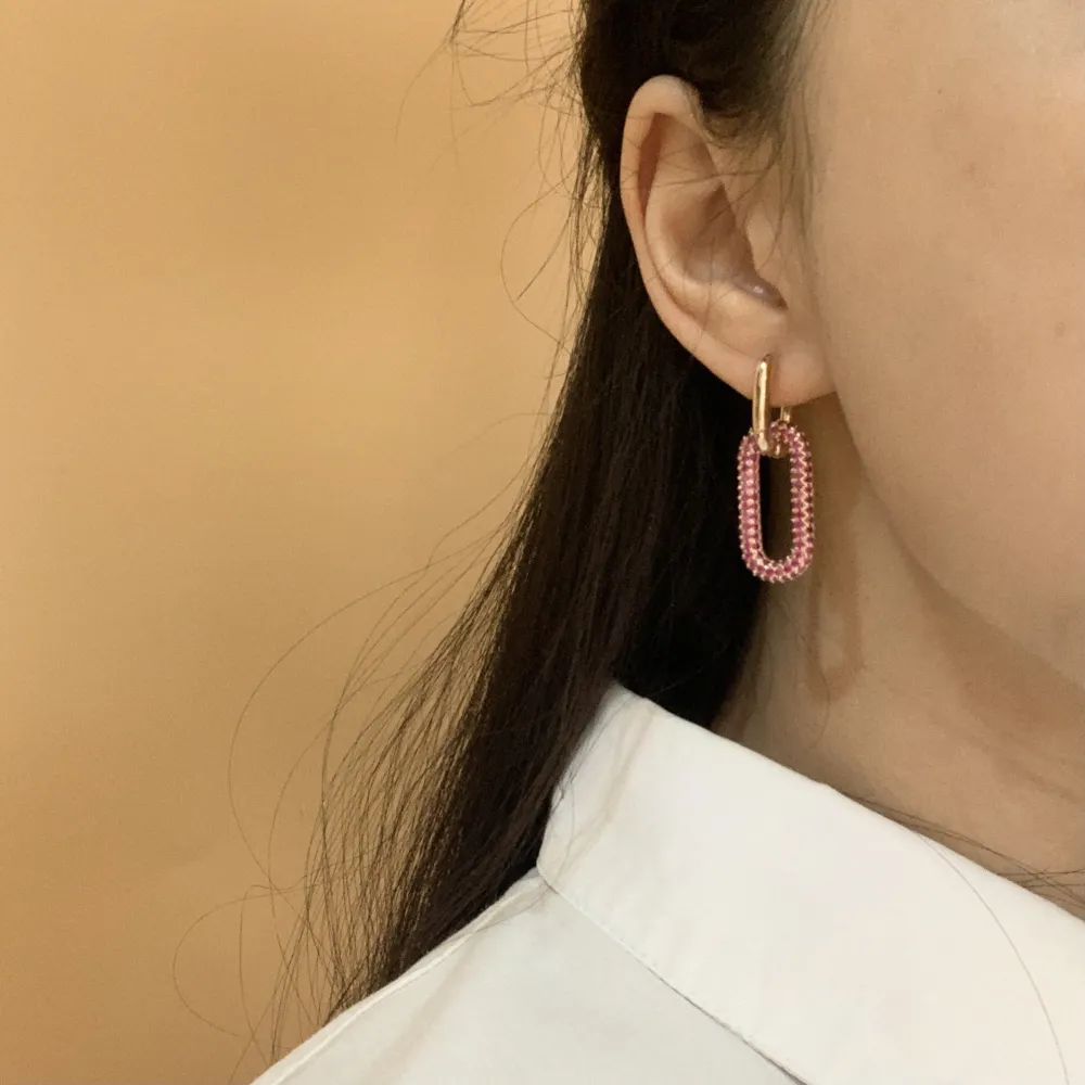 OMZ5976-Ovale-Orecchini con Cubic Zirconia - OMZ5976-Ovale-Orecchini con Cubic Zirconia