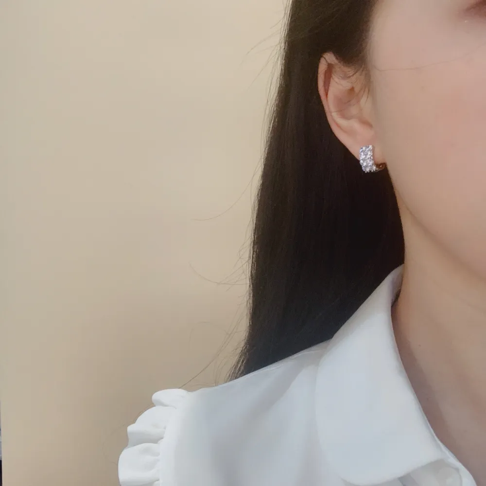 OMZ7267-Zirconi 6x14mm - Orecchini a Cerchio - OMZ7267-Zirconi 6x14mm - Orecchini a Cerchio