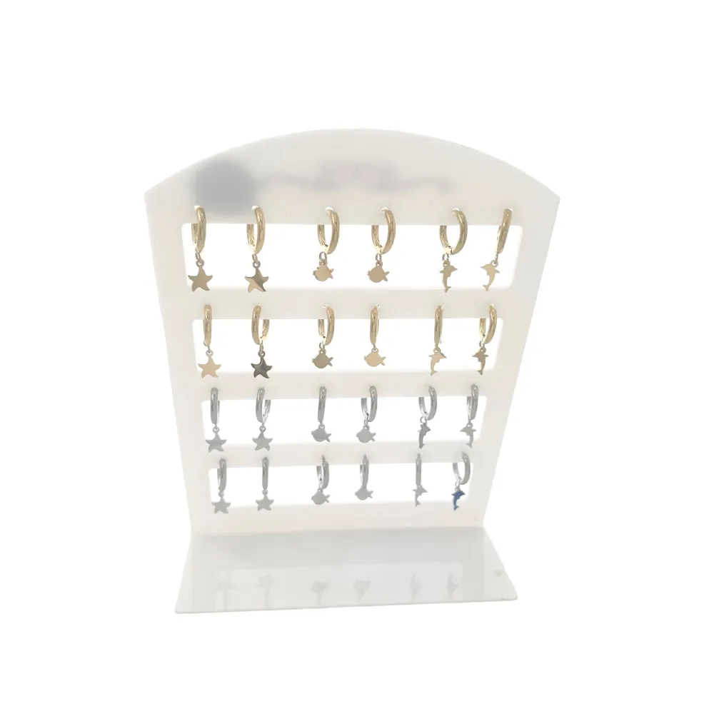 Soggetti Mare Piccoli Smaltati-12Paia Orecchini a Cerchio in Ac - OPA-103-AA1055E