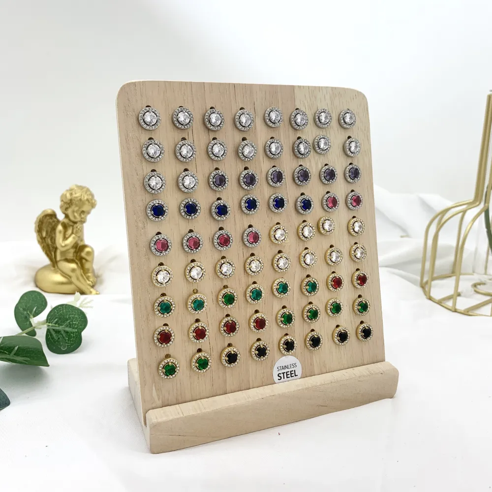 Punto Luce Colorato-Orecchini a Lobo in Acciaio - OPA-103-AA1516E