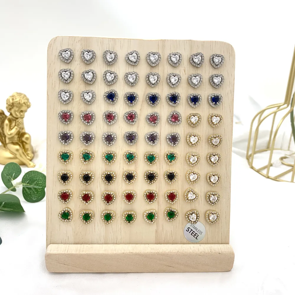 Punto Luce a Cuore-36Paia Orecchini a Lobo in Acciaio - OPA-103-AA1517E